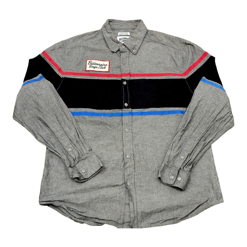 Men's Billionaire Boys Club Service Bay Long Sleeve Woven Button Up Shirt XL